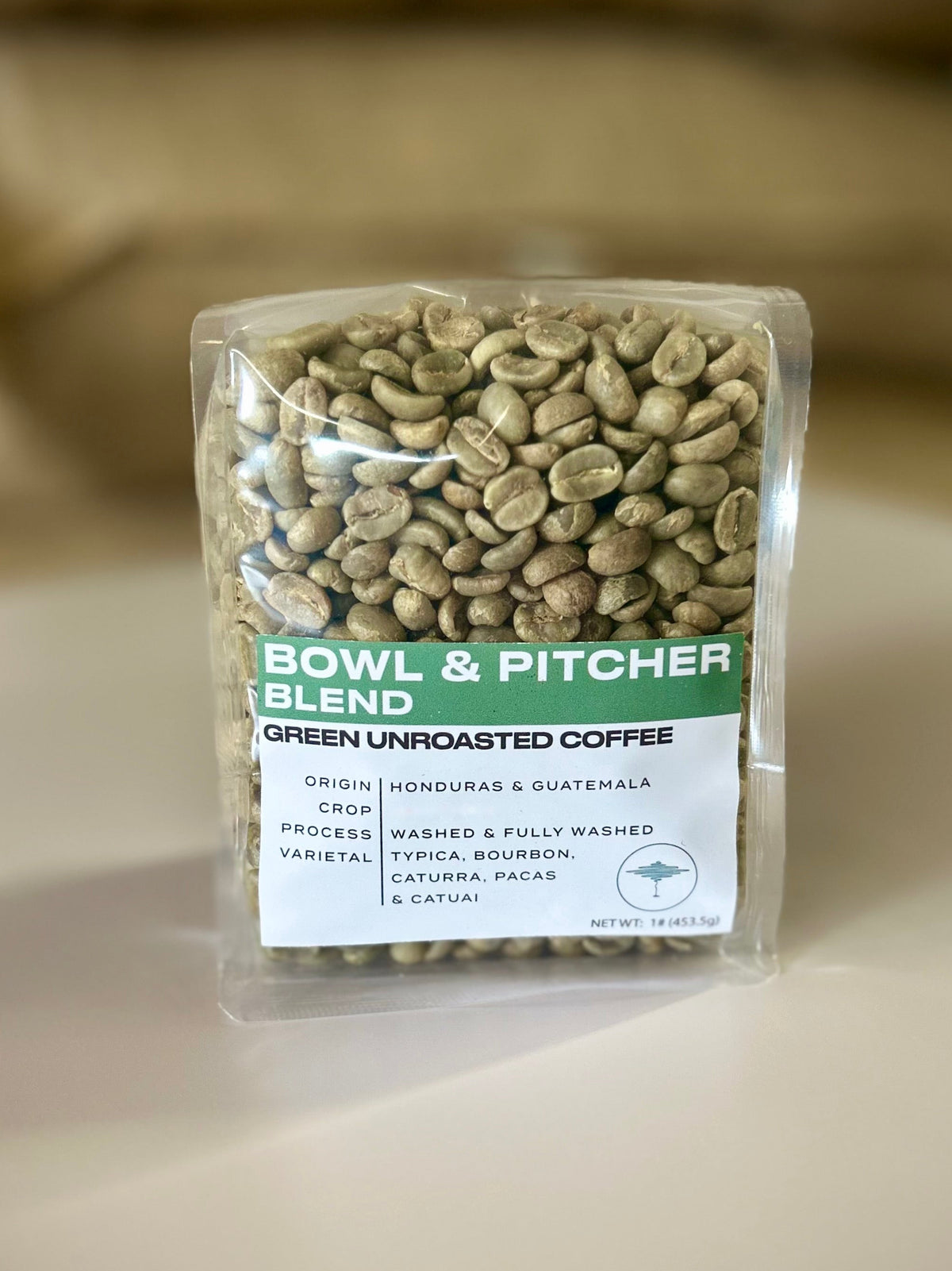 Bag of Bowl & Pitcher Blend green unroasted coffee
