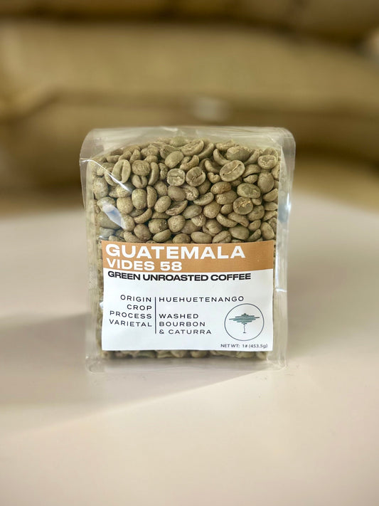 Bag of Guatemala Vides 58 green unroasted coffee